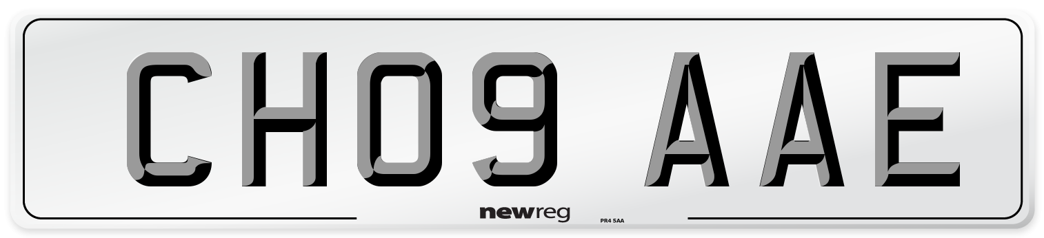 CH09 AAE Number Plate from New Reg
